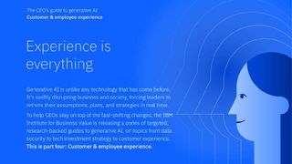 Blue background with white text that says Guide to generative AI: Customer & employee experience 