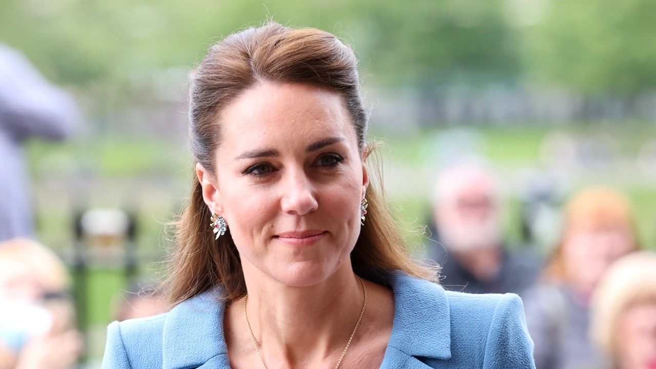 Kate Middleton, Duchess of Cambridge arrives at the Closing Ceremony of the General Assembly of the Church of Scotland at the General Assembly Buildings on May 27, 2021 in Edinburgh, Scotland