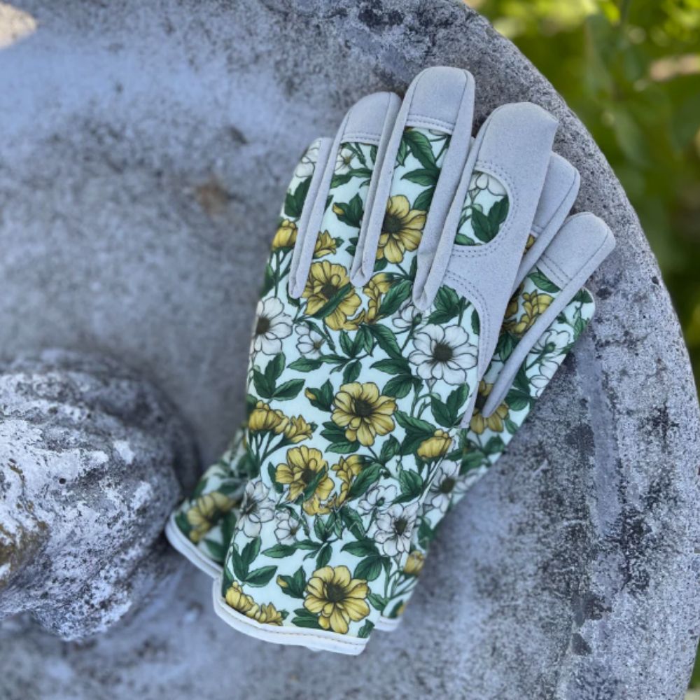 floral gardening gloves