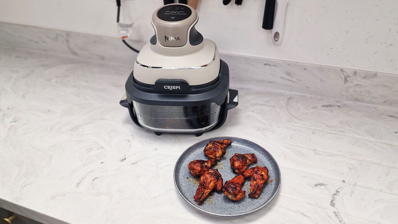 Ninja Crispi air fryer being tested in the Tom's Guide test kitchen