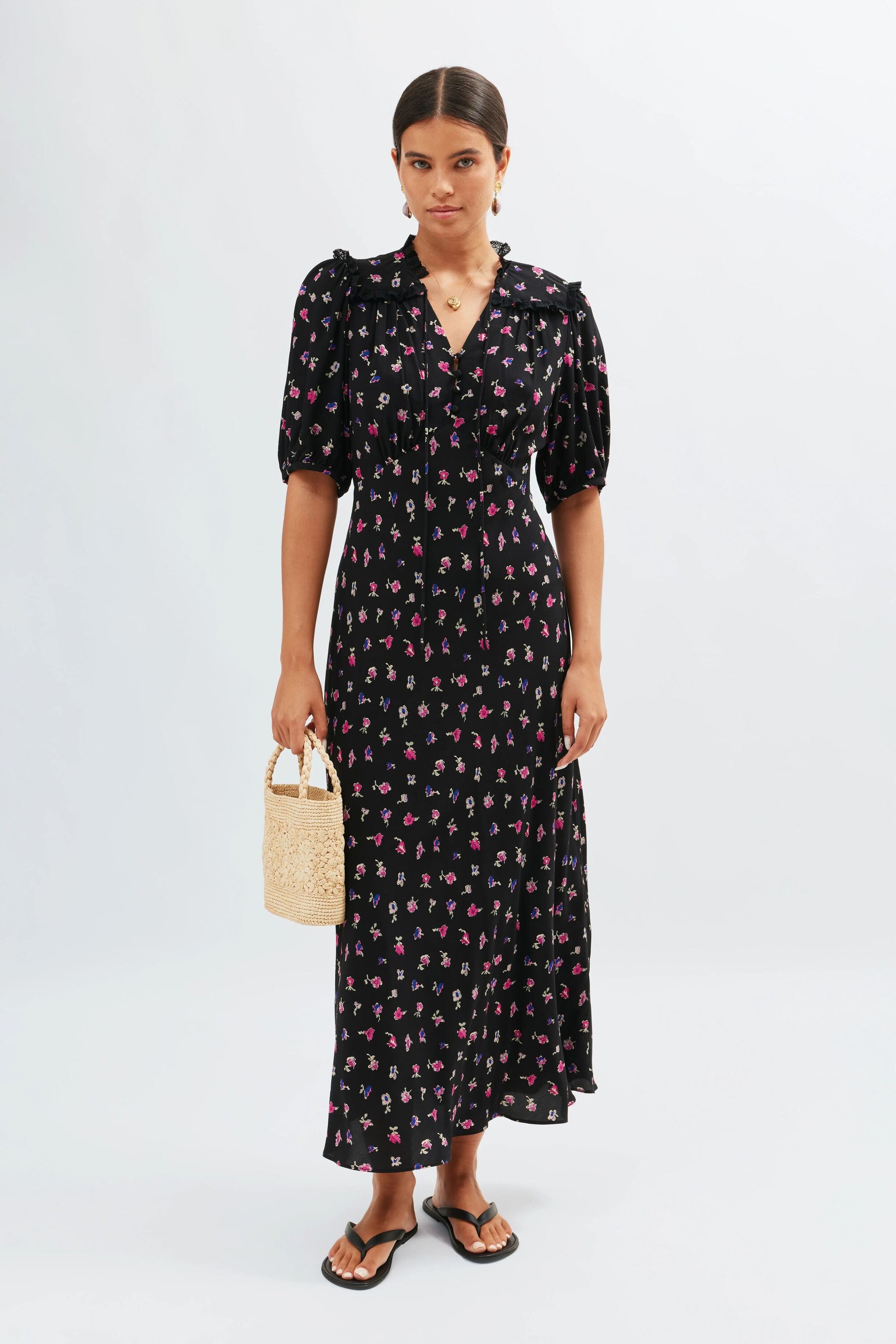 Gwen - French Ditsy Black