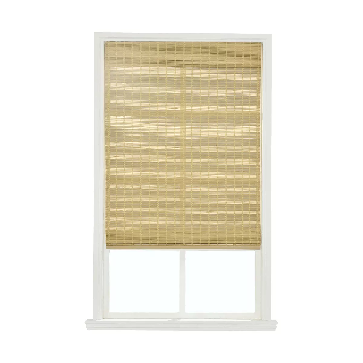 Home Basics Cordless Sayville Bamboo Roman Shade Maple Syrup 21-Inch W X 72-Inch L