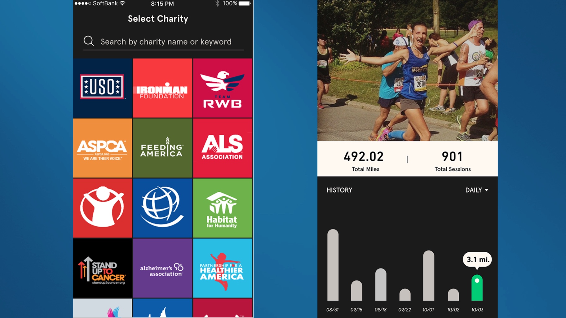 best running apps: Charity Miles