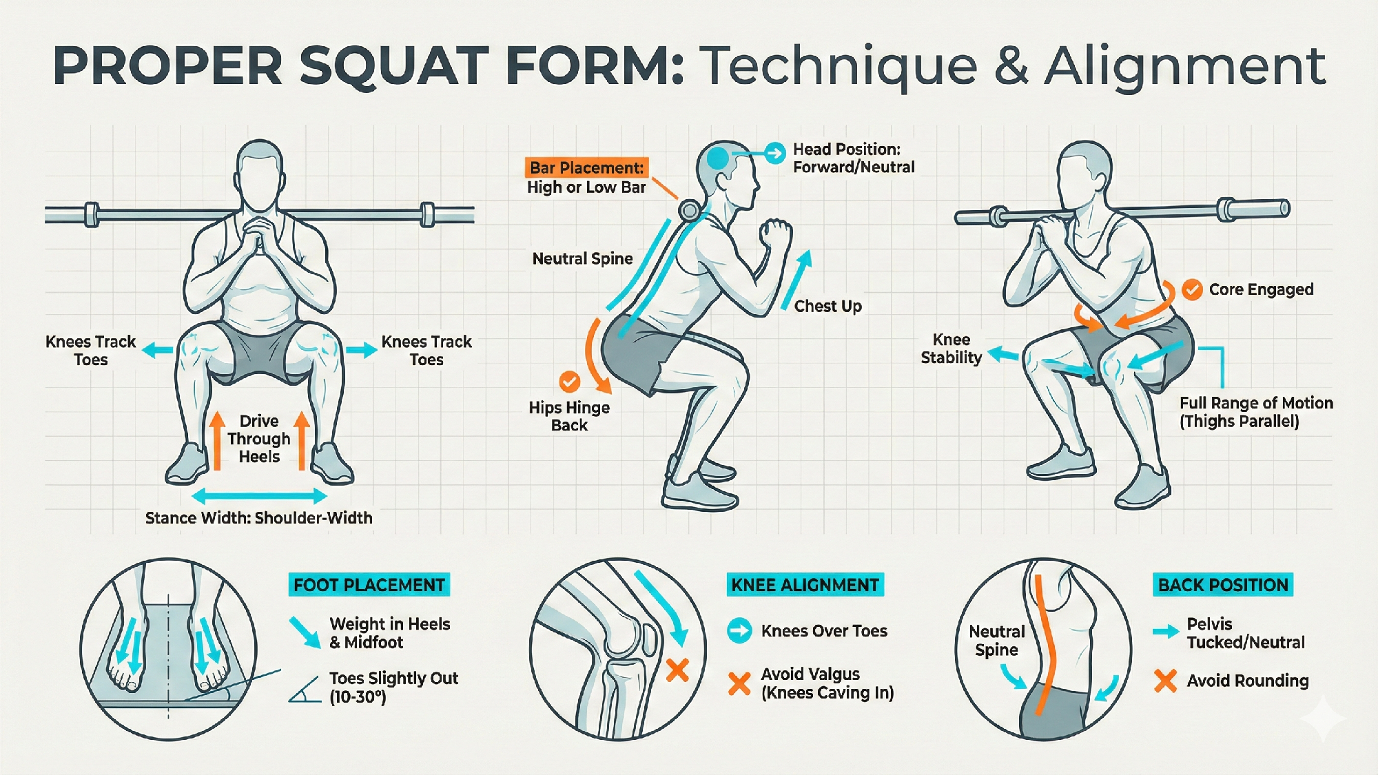 Nano Banana Proper squat form guide 