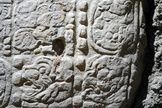 A detailed look at the carvings on Block 5, found at La Corona in Guatemala. The carvings tell a political history of the city and its allies and enemies.