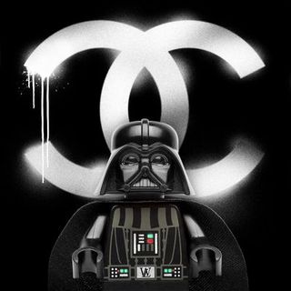 Darth vader, Fictional character, Supervillain, Darkness, Machine, Symbol, Action figure, Toy, Graphics, Lego,