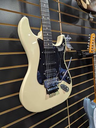 Alex Lifeson's new LERXST Limelight signature model – made in collaboration with Godin – on display at the 2024 NAMM show