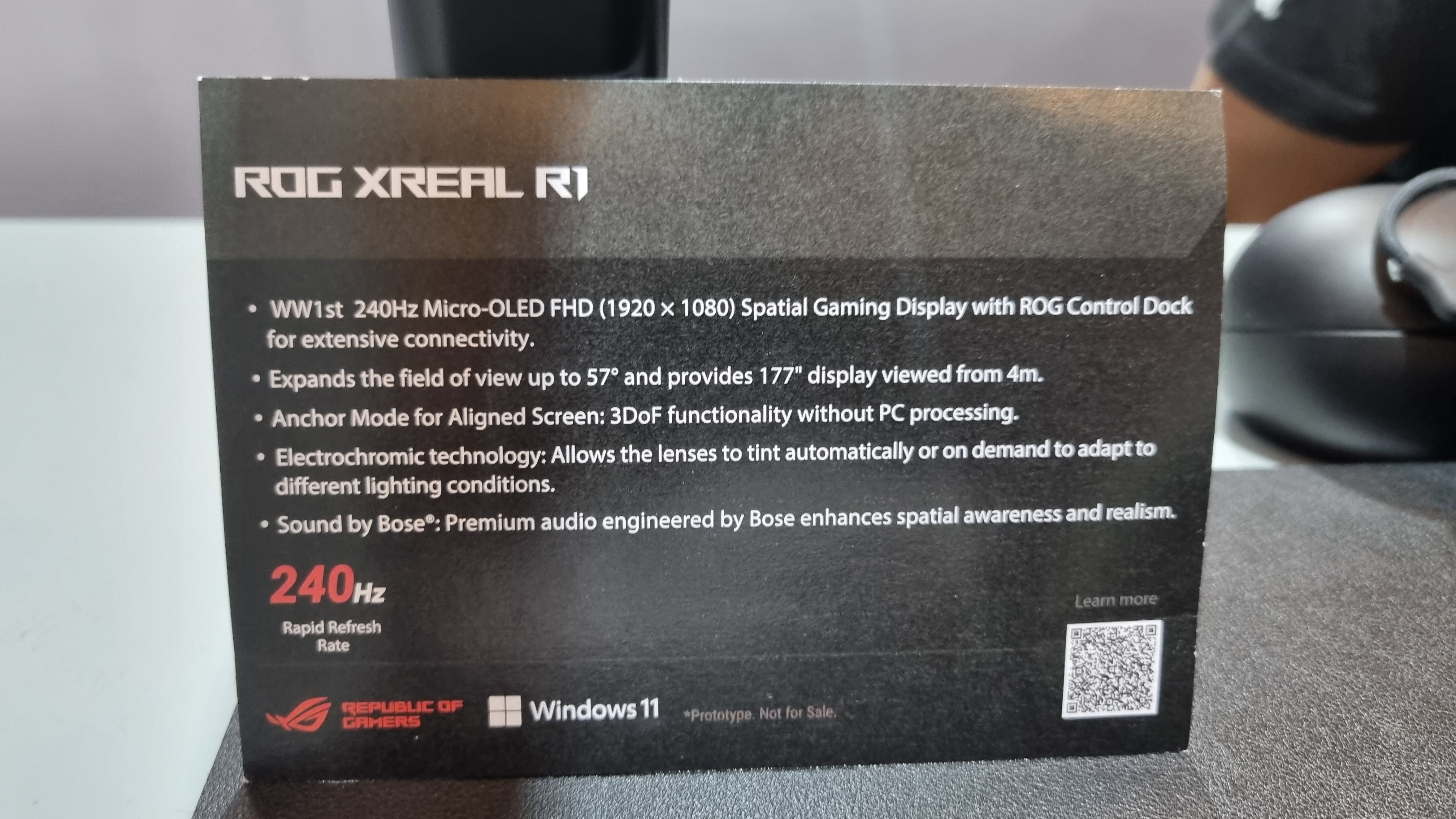 The Asus ROG Xreal R1 AR glasses at CES 2026