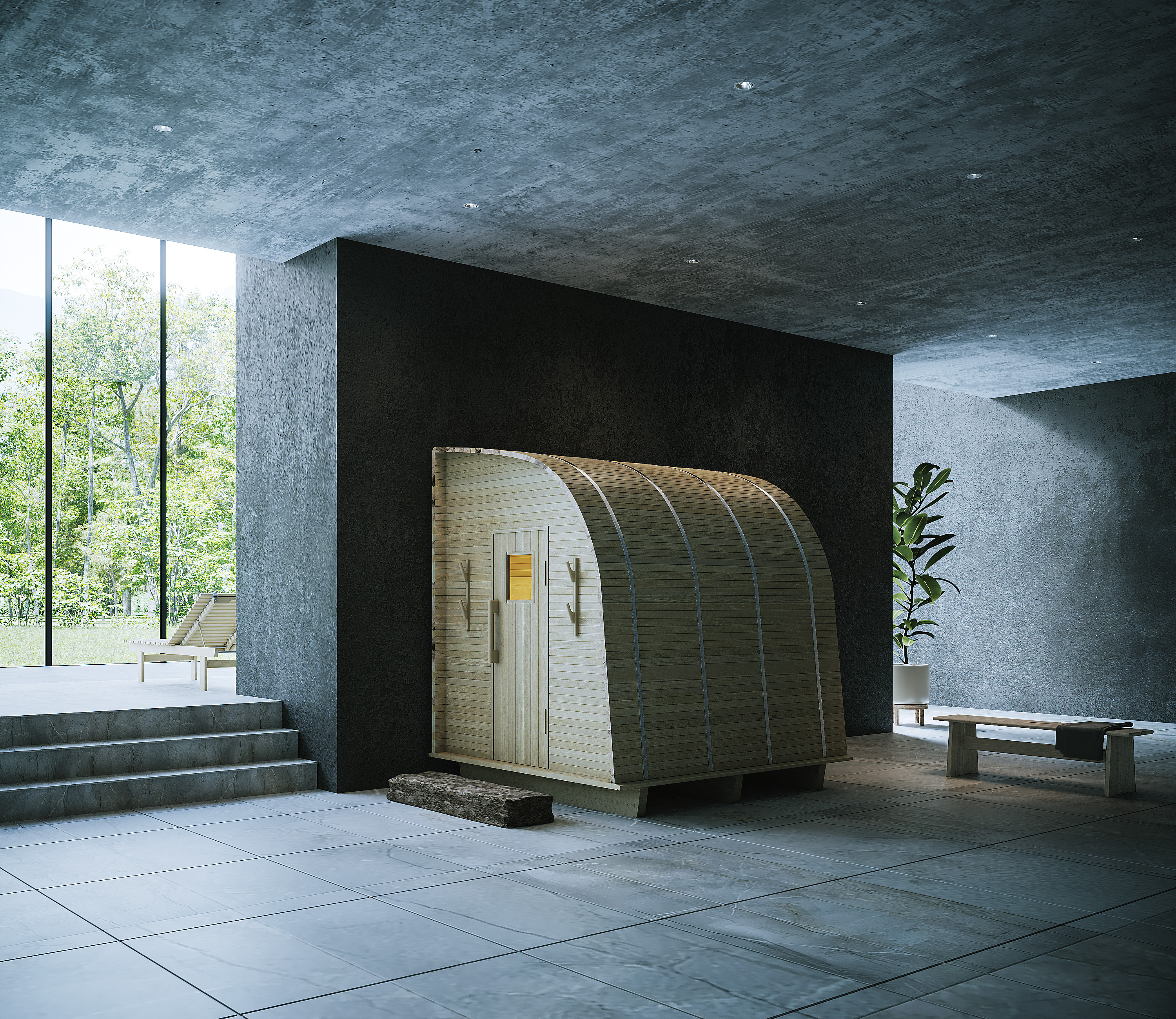 Small wooden sauna