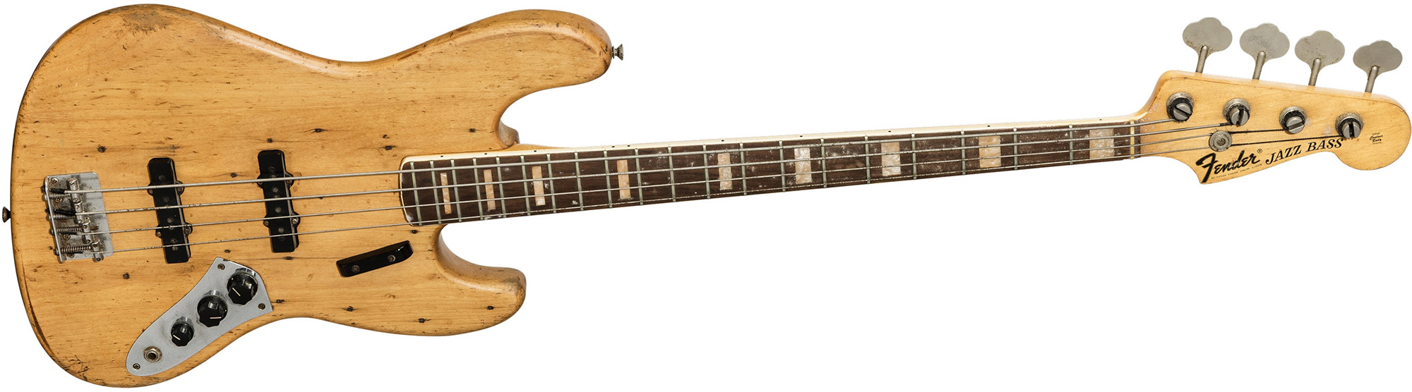1969 Fender Jazz Bass Natural Electric Bass Guitar, Serial #266610