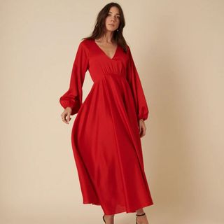 Red maxi dress with long sleeves from Nobody's Child