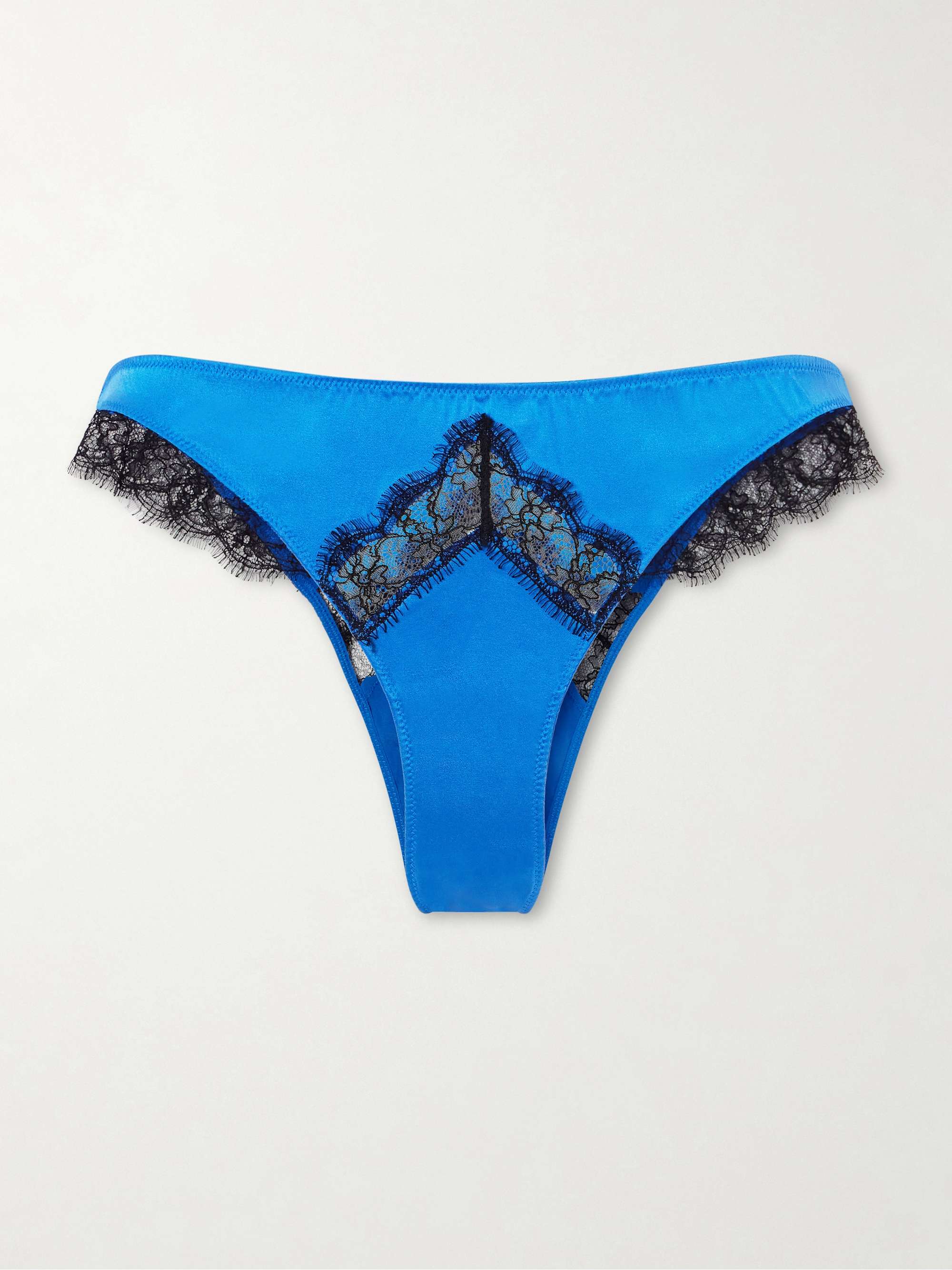Lace-Trimmed Silk-Satin Briefs