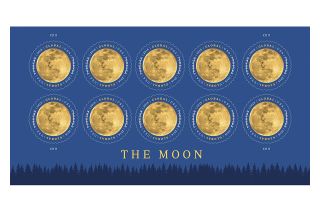 U.S. Postal Service art director Greg Breeding designed "The Moon" Global Forever stamp using a photograph of the full moon by Beth Swanson.
