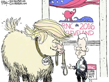 Political cartoon U.S. Donald Trump donkey Mike Pence RNC