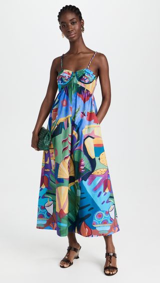 Tropical Scenario Sleeveless Maxi Dress