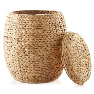 A rattan basket 