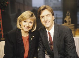 Richard Madeley and wife Judy Finnigan presenting This Morning in 1990