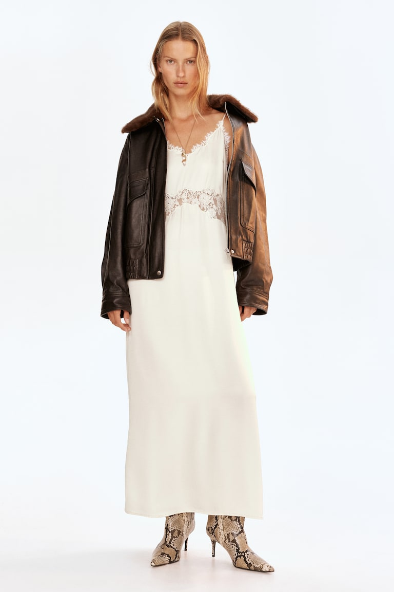 Lace-Trimmed Strappy Dress