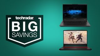 Deals image: lenovo legion 5 and MSI katana gaming laptops on green background