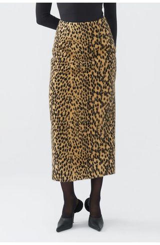 Leopard print pencil skirt