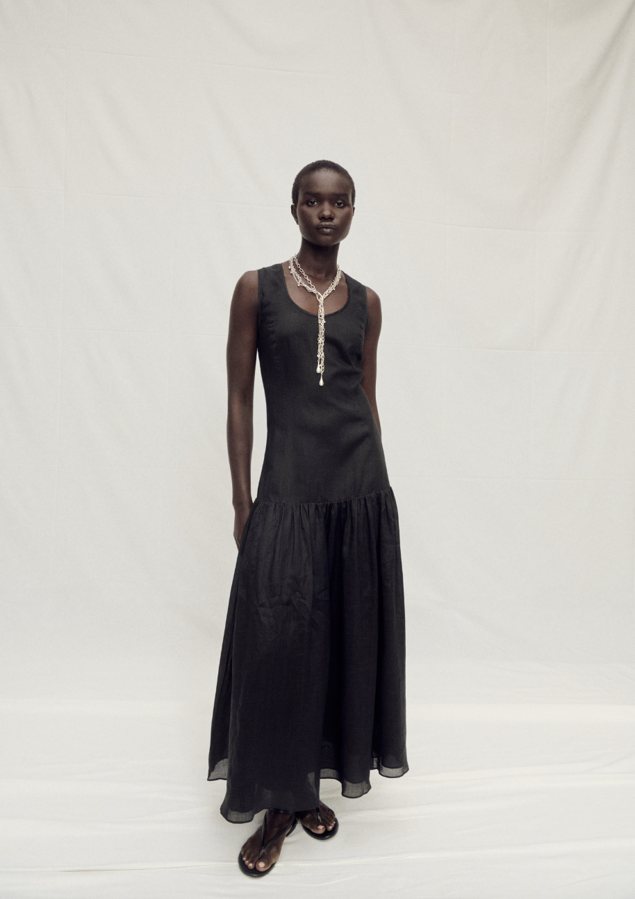 MANGO, Linen-Blend Dress With Ruffle - Women | Mango Usa