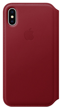 Product Red leather folio case for iPhone X $99 in the US