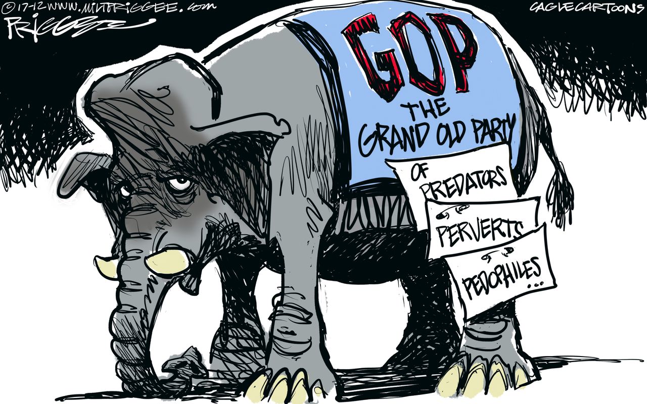 Political cartoon U.S. GOP sexual harassment