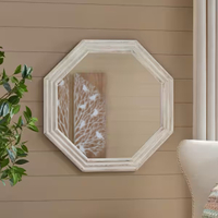 Home Decorators Collection  Medium Modern Octagon White Wooden Framed Mirror