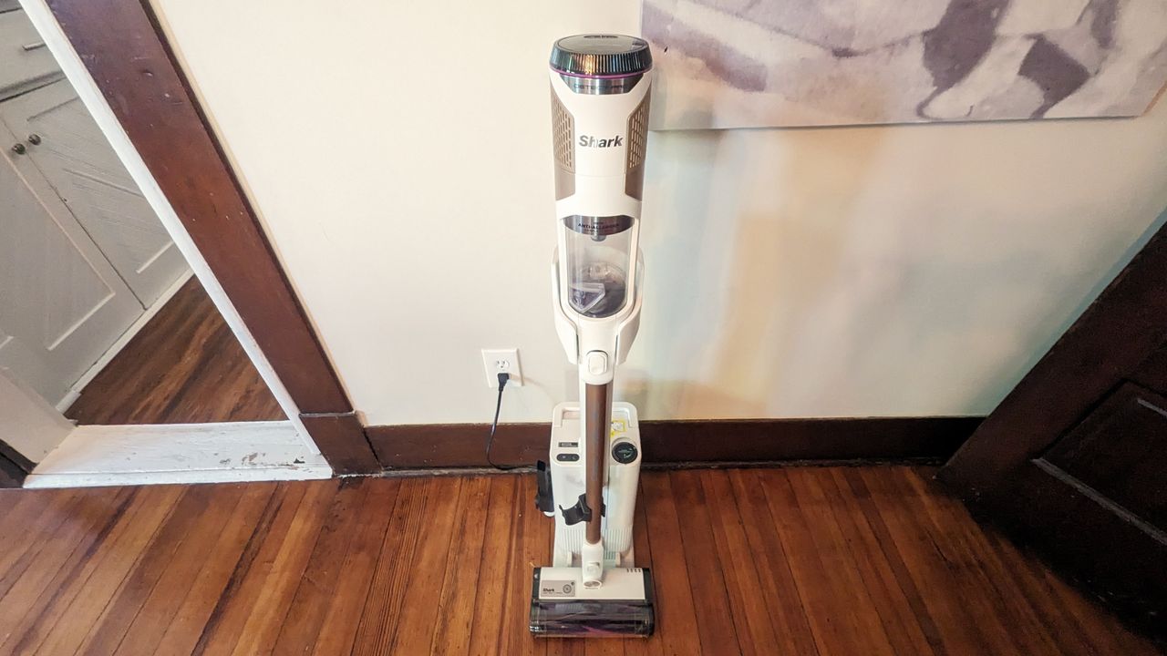 Shark Cordless Detect Pro Vacuum being tested in writer's home