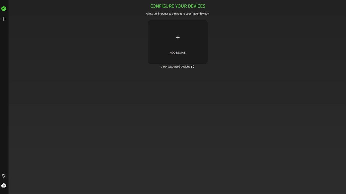 Razer Synapse Web online peripheral managing software.