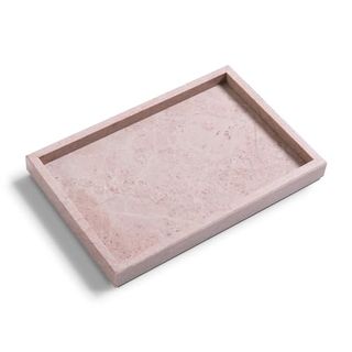 Yew & Tulip Natural Pink Marble Vanity Tray, Nature Rose Cream Marble Serving Tray for Bathroom, Kitchen, Vanity, Home Decor, Wedding Etc. (12