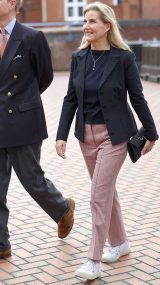 Sophie, Duchess of Edinburgh smiles as she arrives at the All England Open Badminton Championships on March 14, 2024