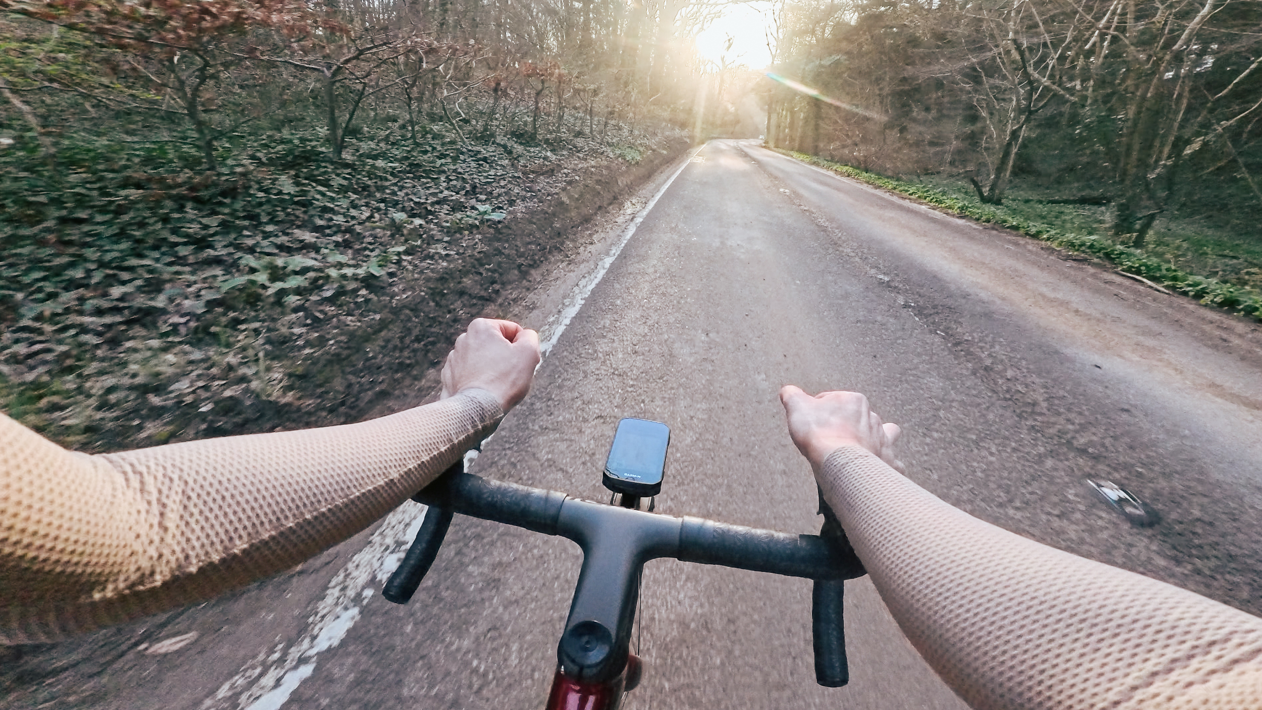 POV footage of a bike ride