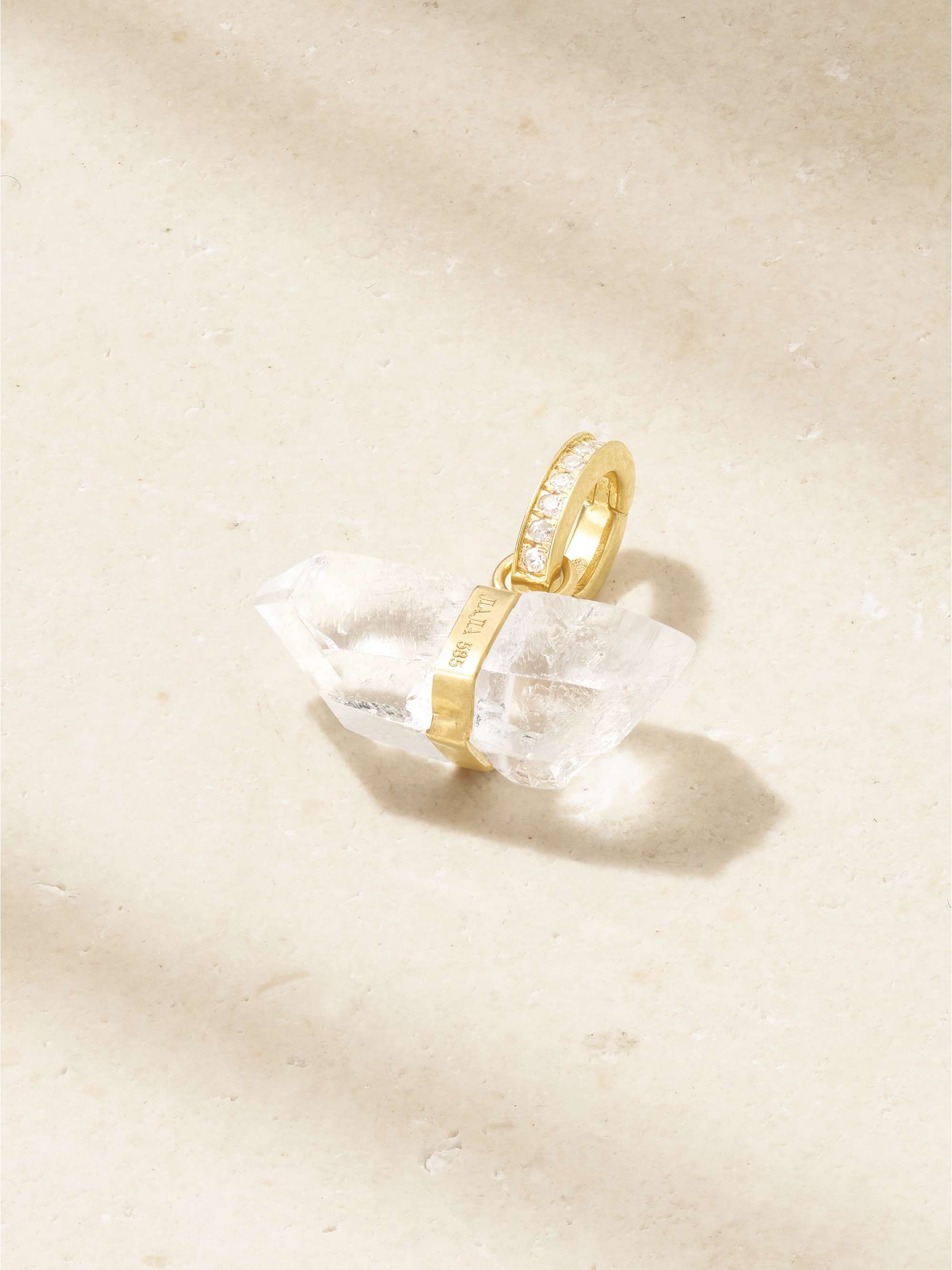 14-Karat Gold, Quartz and Diamond Pendant