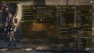 The Group Skills menu for armor in Monster Hunter Wilds showcasing the Lord's Favor skill.