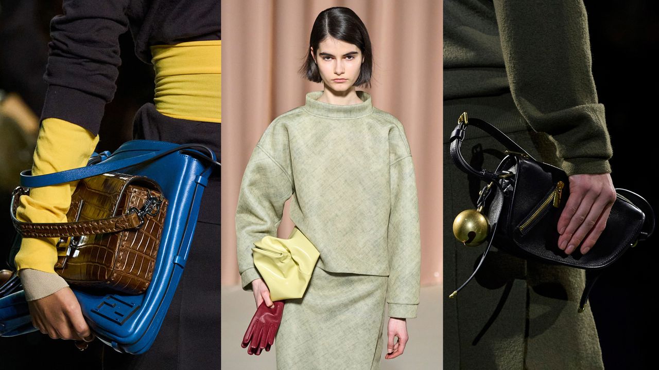 A collage showing some of the biggest fall bag trends for 2024.