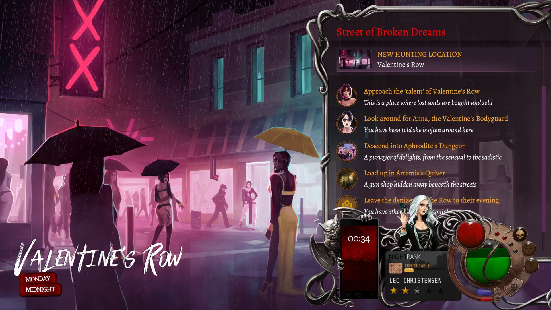 Sex workers stand under umbrellas in a red light district called Valentine's Row