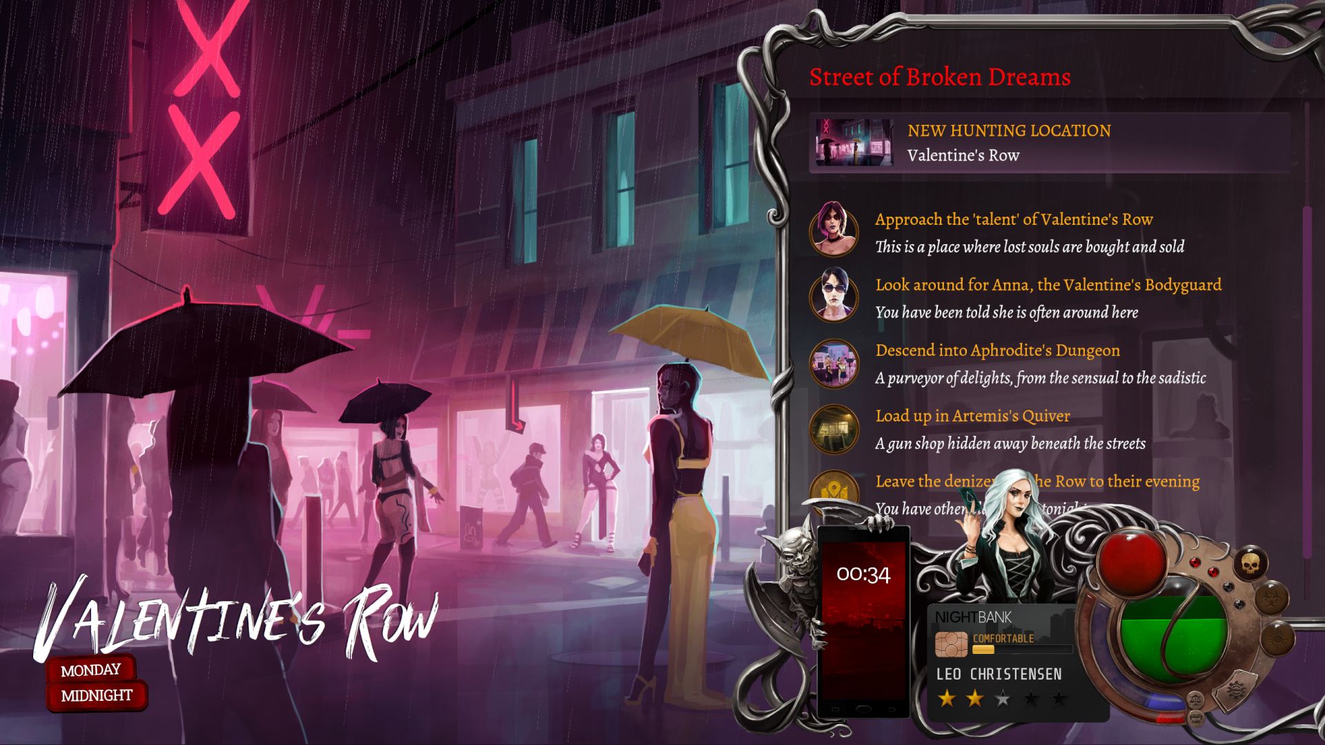 Sex workers stand under umbrellas in a red light district called Valentine's Row
