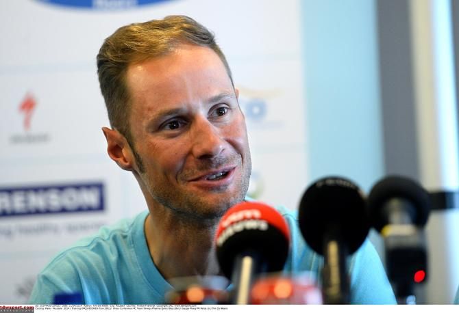 Tom Boonen at the pre-Paris-Roubaix press conference