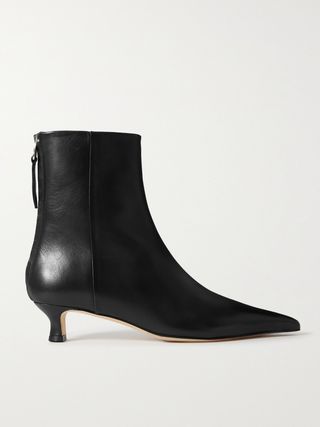Zoe Leather Point-Toe Ankle Boots