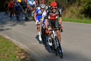 LAGOS PORTUGAL FEBRUARY 19 Tim Wellens of Belgium and Team Lotto Soudal Joo Almeida of Portugal and Team Deceuninck Quick Step Olivier Le Gac of France and Team Groupama FDJ during the 46th Volta ao Algarve 2020 Stage 1 a 1956km stage from Portimo to Lagos VAlgarve2020 on February 19 2020 in Lagos Portugal Photo by Tim de WaeleGetty Images