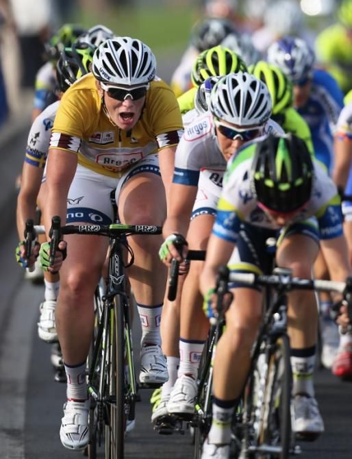 Race leader Kristin Wild in the bunch