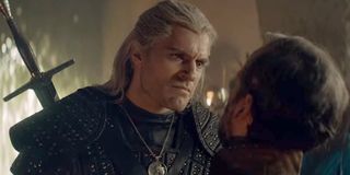 Henry Cavill angry as Geralt in The Witcher Season 1