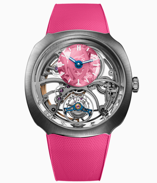 Watch with pink strap