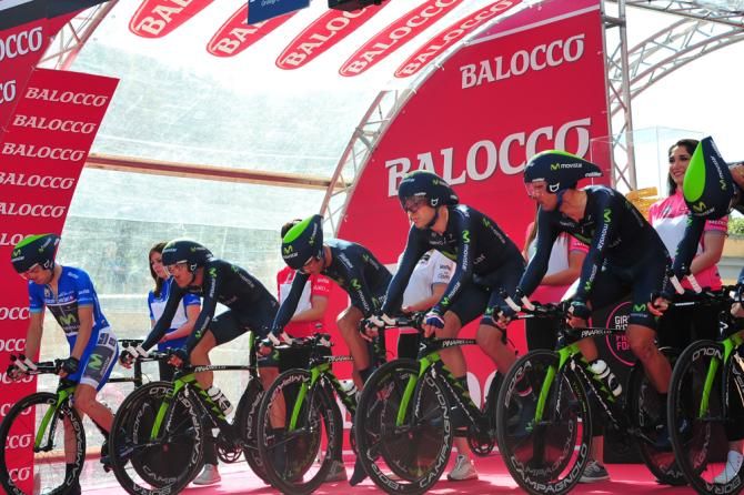 Team Movistar finished second on the stage