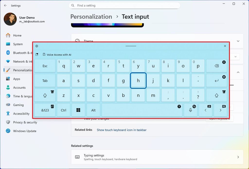 Gamepad layout