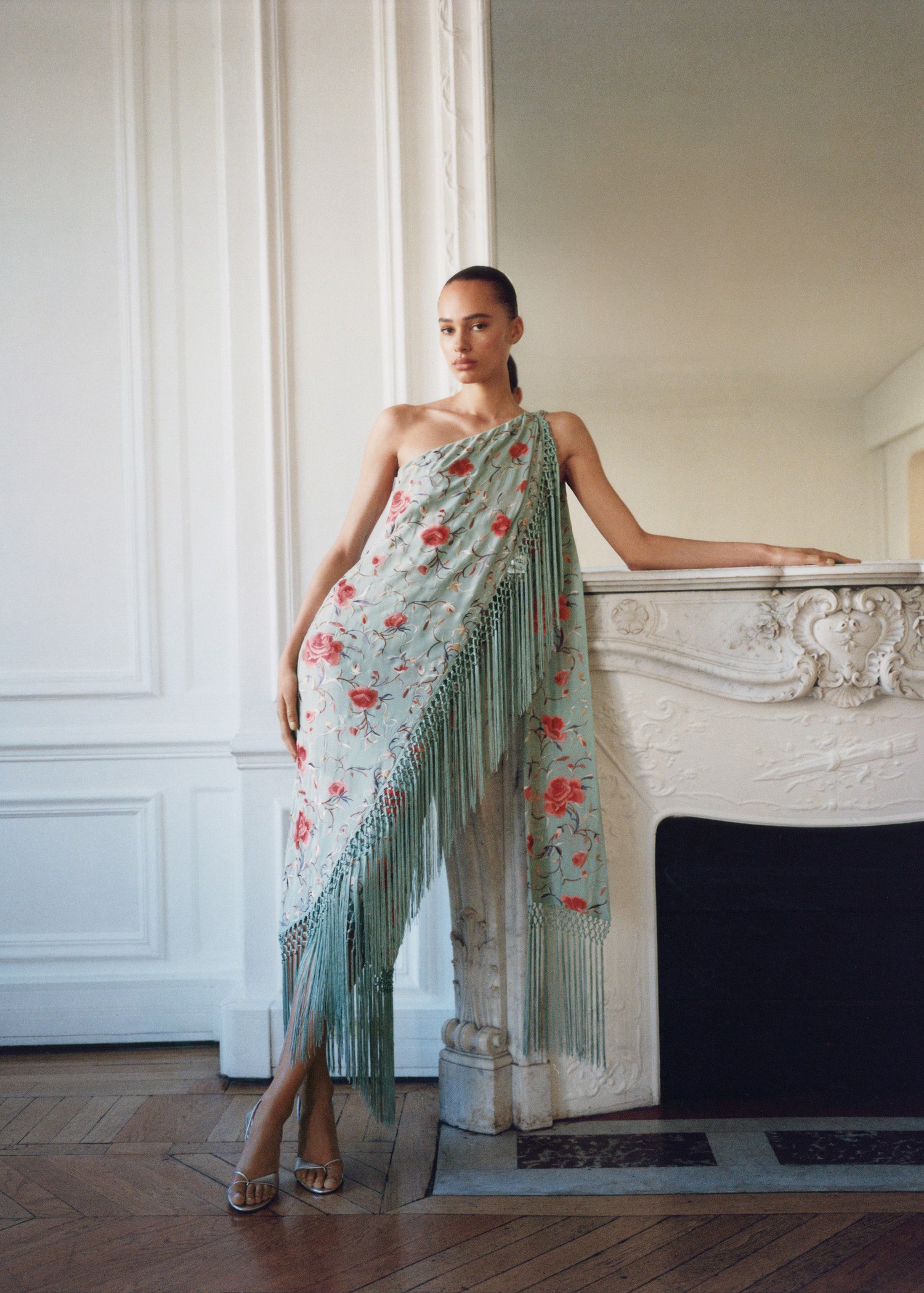 MANGO, Asymmetrical Dress With Embroidered Fringes - Women | Mango United Kingdom