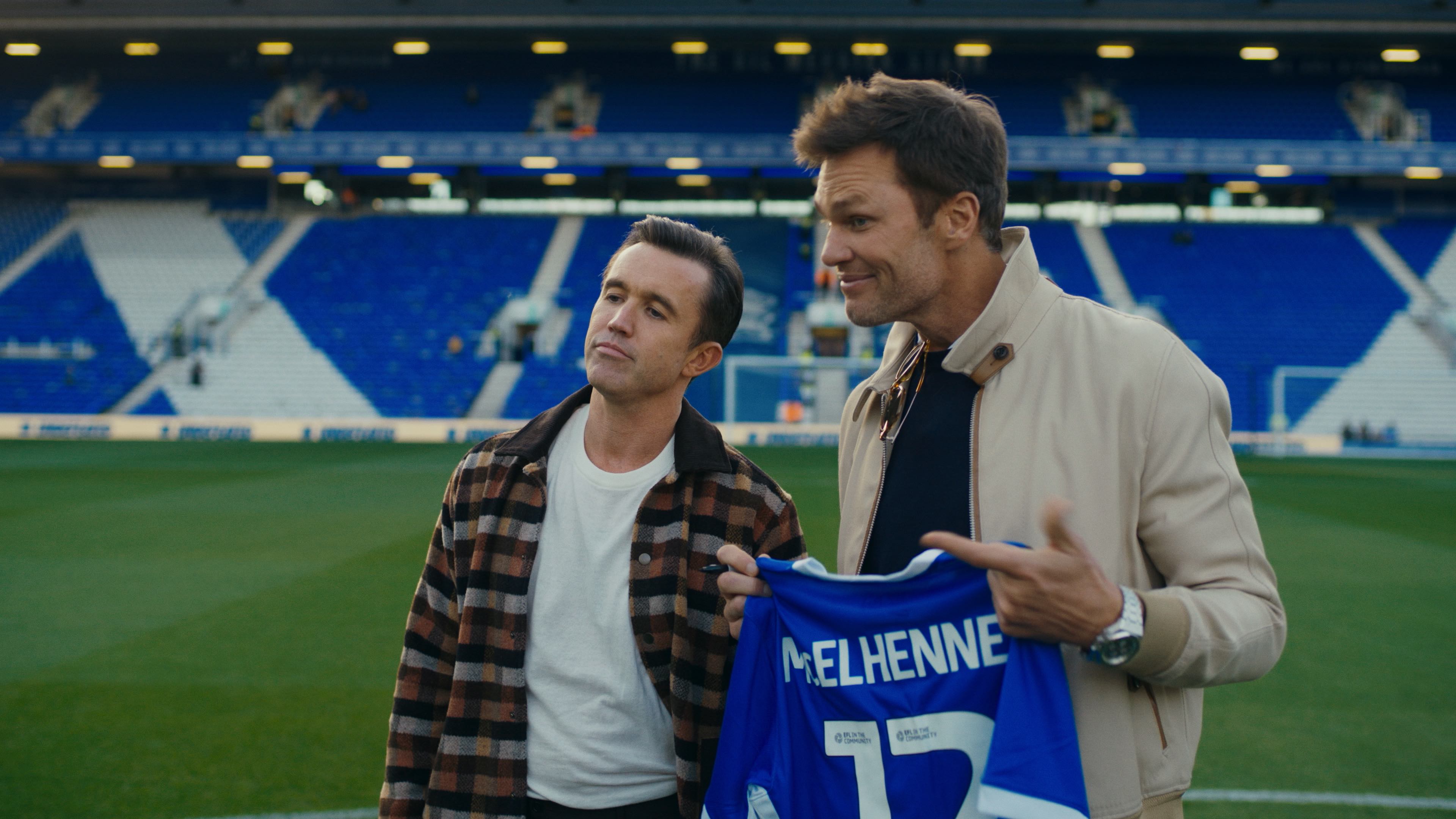 A still shot from 2025 Amazon Prime documentary 'Built In Birmingham' about Tom Brady and Birmingham City FC
