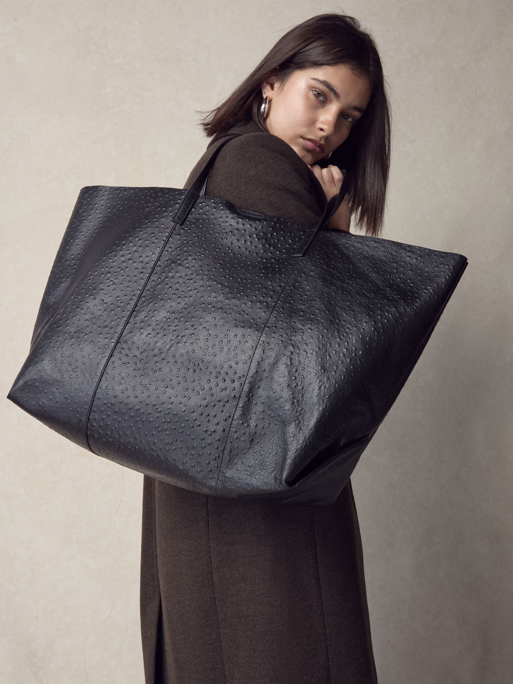 Black N. Premium Large Leather Shopper Bag