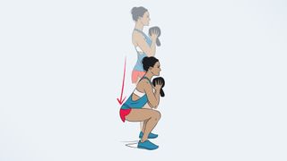 Best exercises if you sit down all day: Kettlebell squat